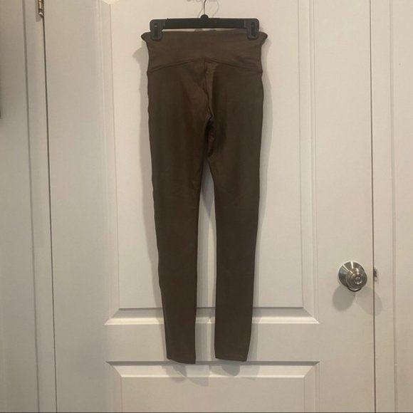 Spanx Faux Leather Leggings in Color Bronze - Picture 6 of 6